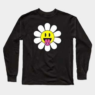 Psychedelic Smiley Flower Long Sleeve T-Shirt